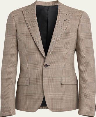 Alexander McQueen Mens Check Twill Single-Breasted Sport Coat