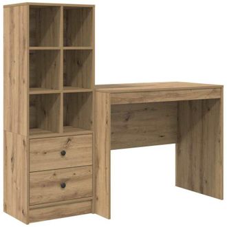 vidaXL Escritorio Con Almacenamiento Con Caj&oacute;n 2 Pcs Roble Artisan Vidaxl