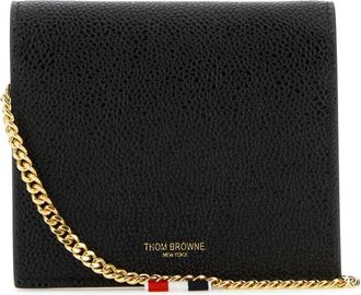 Thom Browne Card Holder - Dames - Mini tas - Zwart - ONE Size - Leer - Tassen