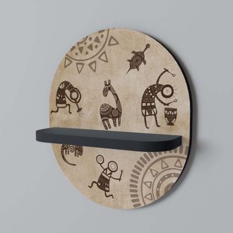 OEM Estante Ovalado Estilo Africano Negro