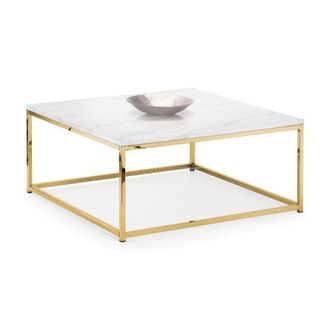 Julian Bowen Scala Coffee Table 90cm White Marble & Gold - Julian Bowen | TJ Hughes
