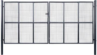 vidaXL Vidaxl - Cancello per Giardino in Acciaio Zincato Grigio 400x175 cm