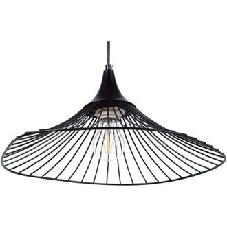 Beliani Lampada Color Nero con Paralume in Filo Design Industriale Mazaro