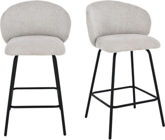 Calicosy Set di 2 sgabelli in tessuto mélange con gambe in metallo - SORREL