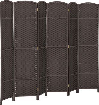 OEM Biombo Separador De Ambientes De 6 Paneles Biombo Plegable 240x170 Cm Para Sal&oacute;n Dormitorio Oficina Marr&oacute;n