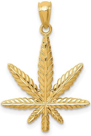 Diamond2Deal 14k Yellow Gold Leaf Pendant