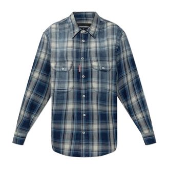 Dsquared2 Check Shirt - Dames - Overhemden - Blauw - S - Katoen - Overhemden