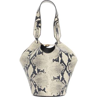 Khaite Mini Lotus Snakeskin Embossed Leather Tote Bag in 121 Natural at Nordstrom