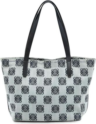 Loewe Pre-owned Tote Bags, female, Gray, Size: ONE SIZE Pre-owned Printed Canvas Tote