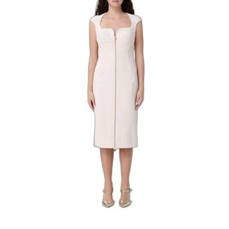 Elisabetta Franchi Korsetjurk - Dames - Jurken - Beige - Maat: XS Satijn