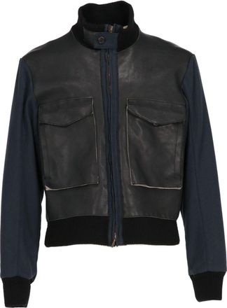 A.N.G.E.L.O. Vintage Cult 2000s panelled jacket - men - Leather/Wool/Cotton - 48 - Black
