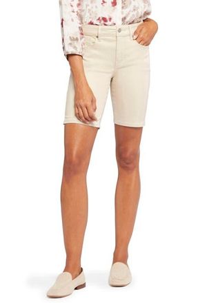 NYDJ Ella Floral Print Side Slit Bermuda Shorts in Feather at Nordstrom, Size 10P