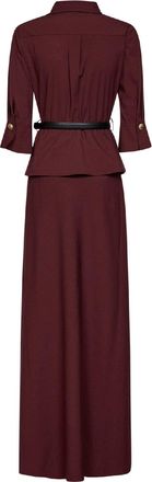 Self Portrait Womens Maxi Dress Brown Twill