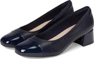 Clarks Iridessa May Womens Shoes Navy Leather : 6.5 B - Medium