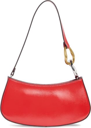 Staud Ollie Leather Shoulder Bag in Cherry at Nordstrom