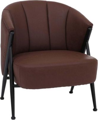 Hhg [nunca Usado] Sill&oacute;n Hhg-688, Sill&oacute;n Tapizado/de C&oacute;ctel/club Lounge Chair Vintage Retro Industrial Metal Cuero Sint&eacute;tico, Rojo &Oacute;xido