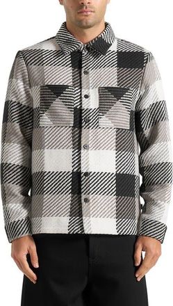 Mani&egrave;re De Voir Rune Unisex Check Overshirt in Black at Nordstrom, Size Xx-Small