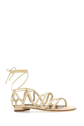 Manolo Blahnik Lcrm Sandal - Beige