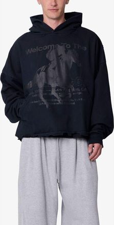 mnml Moth Eaten Graphic Hoodie in Black at Nordstrom, Size Xx-Large