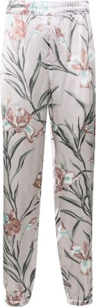 Saint Laurent floral-print tapered trousers - men - Viscose/Cupro - 48 - Grey