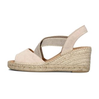 Notre-V Schoenen, Dames, Beige, 37 EU, Leer, Espadrille Ciara 23.1 Wedges