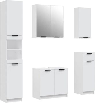vidaXL Vidaxl - 5 Piece Bathroom Cabinet Set White Engineered Wood