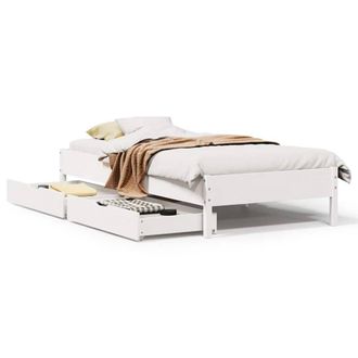 Berkfield Home Bed Frame Frame White 75x190 cm Small Single Solid Wood Pine