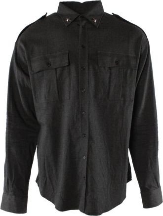 Dsquared2 Lange Mouw Virgin Wool Shirt - Heren - Zomerjassen - Grijs - L - Wol - Jassen