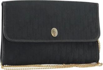 Dior Pre-owned Cross Body Bags, female, Black, Size: ONE SIZE Pre-owned Vintage chain flap shoulder bag