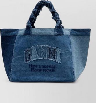 Ganni cabas denim beach bag