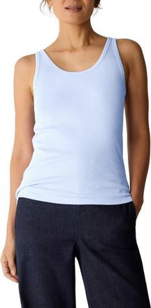 Eileen Fisher Slim Fit Scoop Neck Stretch Cotton Tank in Skylight at Nordstrom, Size Xx-Small
