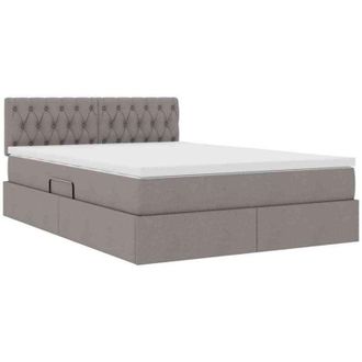 vidaXL Storage Bed with Mattress Taupe 140 x 200 cm Engineered Wood vidaXL