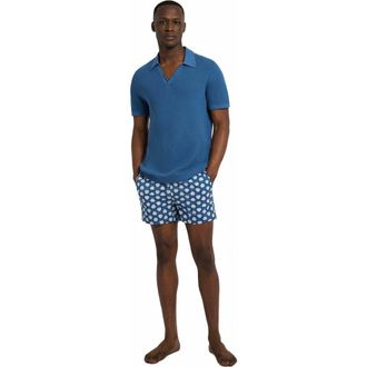 Onia Charles 4 Swim Trunk in Dark Blue Multi at Nordstrom, Size Xx-Large