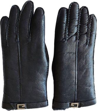 Gucci Black Shearling Lined Gloves
