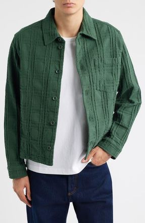 Percival Canyon Heavyweight Check Overshirt in Forest at Nordstrom, Size Large
