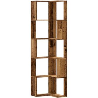 vidaXL Libreria Angolare 5Ripiani Legno Vecchio 50x50x179 cm Legno - Vidaxl