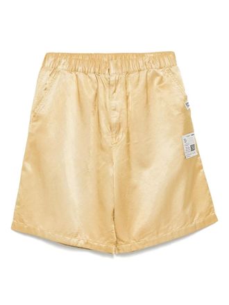Miharayasuhiro logo-patch shorts - men - Cotton/Rayon - 50 - Metallic