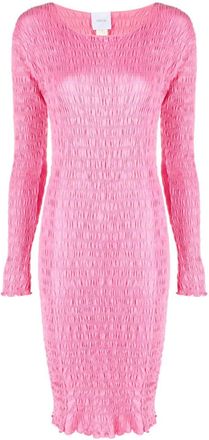 Patou smocked organic cotton dress - women - Cotton - L - Pink