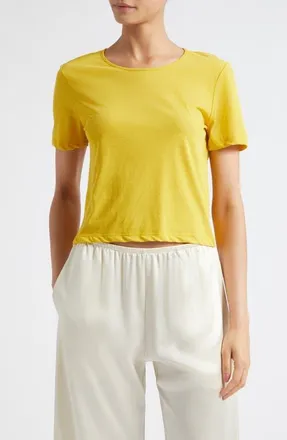 Leset Milo Crop T-Shirt in Daffodil at Nordstrom, Size X-Large