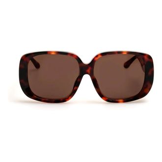 Linda Farrow Sunglasses, female, Brown, Size: ONE SIZE Retro Oversized Tortoise Sunglasses