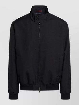 Gucci high collar jacket ribbed cuffs hem