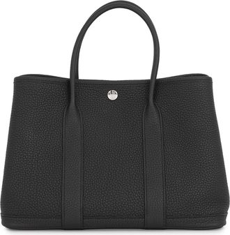 Herm&egrave;s Garden Black Negonda Leather Handbag Tote Bag