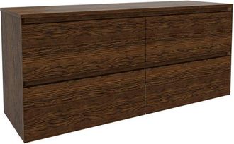 Saniclass Holz Pure Badkamermeubelset - 140x45x60cm - topblad - zonder kraangaten - 4 lades - Walnut pure