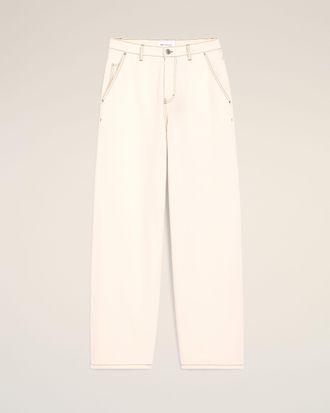 Ami White Cotton Wide Fit Trousers White - 26 - for Men