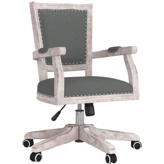 vidaXL Silla De Oficina Giratoria Tela Gris Oscuro Vidaxl