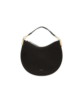 Coccinelle Womens Handbag Black-Cognac Cowhide Bags - Handbags Black/cognac