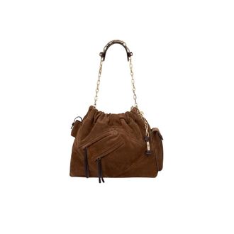 BA&SH Tassen, Dames, Bruin, ONE Size, Su&egrave;de, M Suede June Tote Multipocke