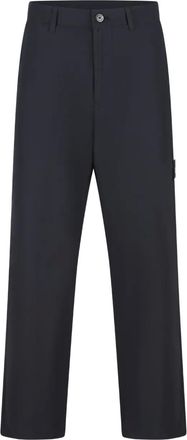 Stone Island patch-pocket cotton trousers - Blue
