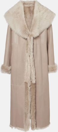 Nour Hammour Marlene shearling-lined suede coat