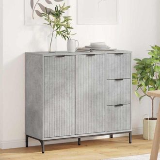 vidaXL vidaXL Credenza Grigio cemento 89.5 x 33 x 82 cm Legno multistrato